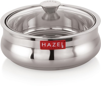 HAZEL Stainless Steel Casserole for Roti With Glass Lid For Food Serving , Silver Serve Casserole(800 ml)