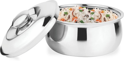 PRABHA Casserole | Casserole Big Size | Hot Caserole | Steel Casserole with Lid Cook and Serve Casserole(3000 ml)
