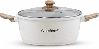 Greenchef Pebble Aluminium Die Cast with glass lid 22CM Cook and Serve Casserole(3000 ml)