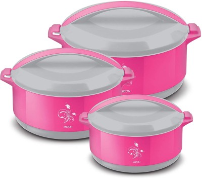 MILTON Divine Jr Gift,Pink, Pack of 3 Serve Casserole Set(430 ml, 830 ml, 1400 ml)