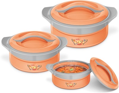 MILTON Zenith Jr Casserole Set of 3, Peach Pack of 3 Thermoware Casserole Set(1500 ml, 500 ml, 1000 ml)