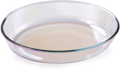 UMAI Borosilicate Glass Baking Tray | Transparent Microwave Oven Safe Utensil Cook and Serve Casserole(2400 ml)
