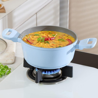 BOROSIL 1.2L (16cm) Casserole with Lid, Gas & Induction Compatible Cook and Serve Casserole(1200 ml)