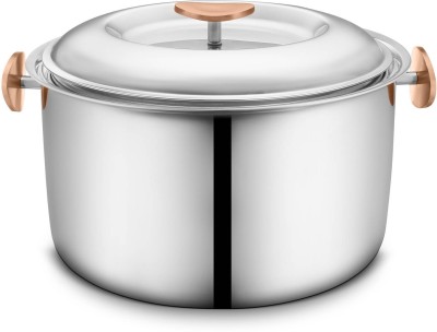 FnS Naples Stainless Steel Double Wall Insulated Designer Casserole with Lid Serve Casserole(3000 ml)