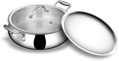 Stahl Artisan Triply Stainless Steel Dual lid 4L Biryani Pot Cook and Serve Casserole(4 L)