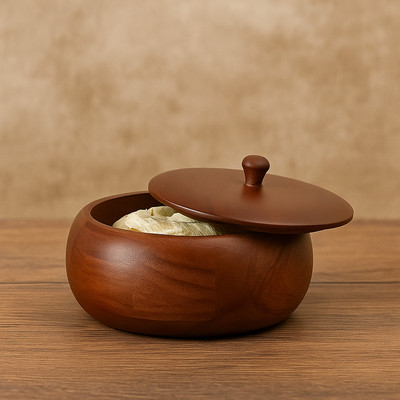 Salk Premium Wooden Casserol | Wood Casserole with Lid Serve Casserole(1000 ml)