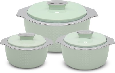 JAYPEE FINEDINE Inner Stainless Steel Insulated Casserole Food Serving Pack of 3 Serve Casserole Set(1000 ml, 1500 ml, 2000 ml)