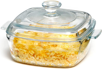 MMTSWorld Square Glass Casserole With Lid - Multiple Uses for Baking, Serving, Storing Cook and Serve Casserole(1000 ml)