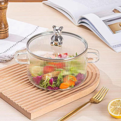 VIRCO Glass Casserole Deep Round Oven and Microwave Safe Serving Bowl with Glass Lid Cook and Serve Casserole(1600 ml)