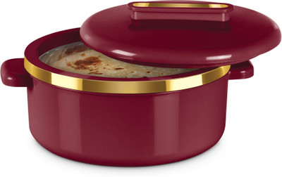 MILTON Curve 2500 Inner Stainless Steel Casserole, 2.15 Litres, Maroon Serve Casserole(2150 ml)