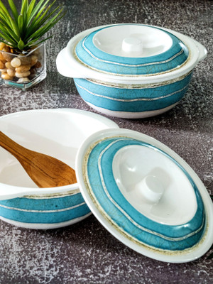 Servewell Servewell Melamine 2pcs Casserole with Lid Set Pack of 2 Serve Casserole Set(1200 ml)