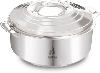 Dhara Stainless Steel 3000 MAXUS Double Wall Insulated Roti Chapati Biryani Hot Pot Box & Serving Bowl Thermoware Casserole(2300 ml)