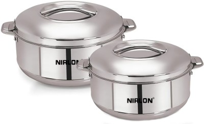 NIRLON Nirlon stainless steel casserole Pack of 2 Serve Casserole Set(1200 ml, 3000 ml)