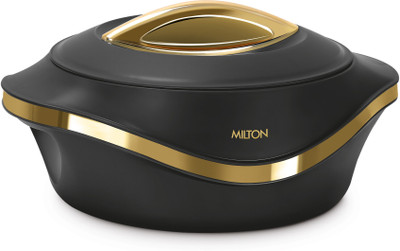 MILTON Pearl 1500 Inner Stainless Steel Casserole, 1.27 Litres, Black Serve Casserole(1270 ml)