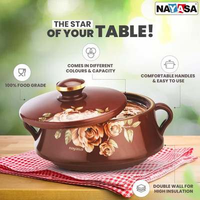 Barkati Cook and Serve Pack of 3 Serve Casserole Set(1500 ml, 1200 ml, 800 ml)
