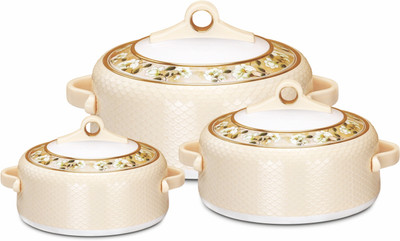 NAYASA Coral Insulated Casserole | Stainless Steel Inner | Food Grade | BPA Free | Pack of 3 Serve Casserole(1000 ml, 1500 ml, 2000 ml)