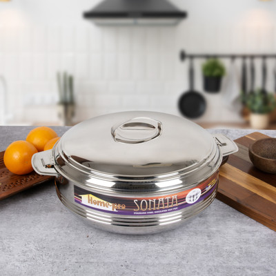 Home-pro Sonata Insulated Stainless Steel Casserole Hot Pot for Roti Chapati Serve Casserole Set(3500 ml)