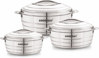 Good Day Platina casserole set Pack of 3 Thermoware Casserole Set(1000 ml, 1500 ml, 2500 ml)