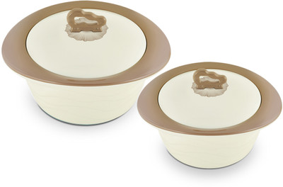 Trueware Zinna Impulse Inner Steel outer plastic Serving Casserole set Pack of 2 Thermoware Casserole Set(1000 ml, 1500 ml)