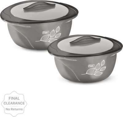 FLAIR Delight Insulated Casserole 1500 ML, 2000 ML Gray Color Pack Of 2 Serve Casserole Set  (3500 Ml) For Rs. 299 @ 74 %