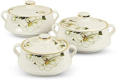 NAYASA Pack of 3 Serve Casserole Set(500 ml, 1000 ml, 1500 ml)