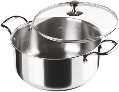 MILTON Pro Cook Stainless Steel Casserole With Glsss Lid, 16 cm/1.6 litre, Silver Cook and Serve Casserole(1600 ml)