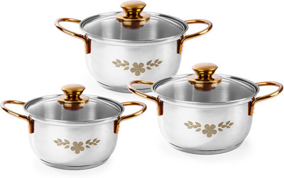 WONDERCHEF Gold Stanton Pack of 3 Cook and Serve Casserole Set(3100 ml, 2300 ml, 1600 ml)