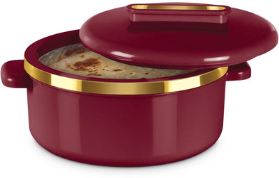 MILTON Curve Inner Stainless Steel Casserole, 1300 ml, Maroon | BPA Free Thermoware Casserole(1300 ml)