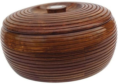 ViaZAID Wooden Chapati Box | Round Hot Pot Wooden Classic Serving Chapati Box Serve Casserole(2000 ml)