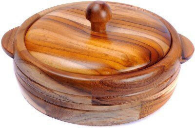 CLOUDTAILDREAM Wooden Chappati Box, Roti Box, Paratha, Puri Box Wooden Casserole Serve Casserole(1900 ml)