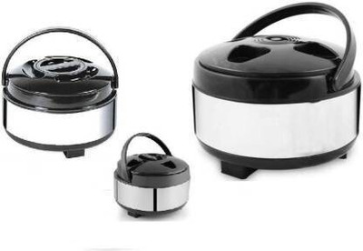 ShivomSteels Casserole set 3 cook and serve casserole set ( 4500ml,3500ml,2500ml ) Pack of 3 Cook and Serve Casserole Set(4500 ml, 3500 ml, 2500 ml)