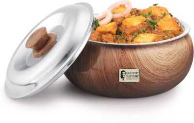 Sanjeev Kapoor by Classic Essentials Stainless Steel Insulated Hot Meal Serving Teak Wood Thermoware Casserole(3000 ml)