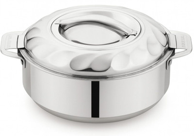 TSUMAB 1L Stainless Steel Casserole, Double Wall Hotpot – Silver Cook and Serve Casserole(1000 ml)