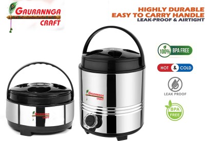 GAURANNGA CRAFT Stainless Steel combo set 2PC - Water Camper 6 Ltr & casserole Pack of 2 Thermoware Casserole Set(2000 ml)