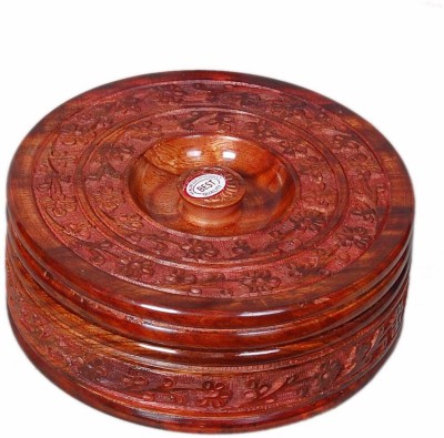 TFS Round Chapati Container Roti Box Serving Casseroles (Brown, 8 Inch Serve Casserole(800 ml)