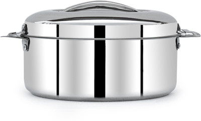 MANAU Hot Serve Double Wall Insulated Hot Pot Stainless Steel Casserole with Steel Lid (3500ML,Weight-1.4 Kgs) Serve Casserole(3500 ml)