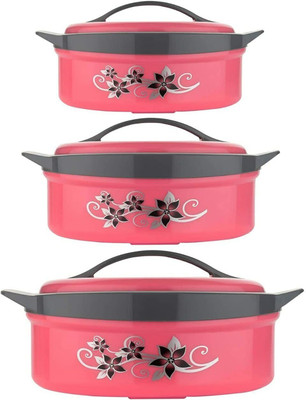 HASHONE Inner Steel Casserole Hot Box/Casserole For Roti | PU Insulated | BPA free Pack of 3 Thermoware Casserole(1500 ml, 2500 ml, 3500 ml)