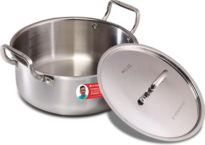 WONDERCHEF Stella Tri-Ply 24 cm Stainless Steel Lid & Cook and Serve Casserole(3500 ml)