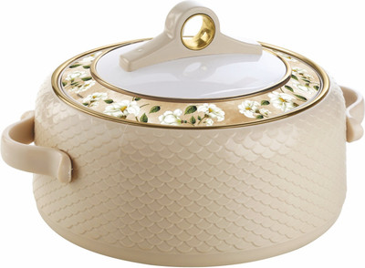 NAYASA Coral Insulated Casserole | Stainless Steel Inner | Food Grade | Cream Serve Casserole(1500 ml)