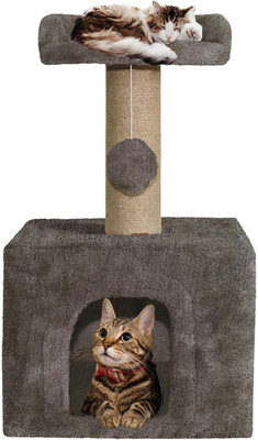 FURRLOVERS FURR CONDO WITH Scratching Post 23 Brown Free Standing Cat Tree