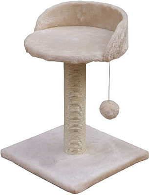WUDYHUB Soft Fur Activity Cat Tree Scratching Post with Sisal Tower for Kittens-Cat Free Standing Cat Tree