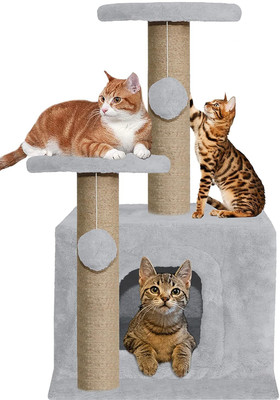 FURRLOVERS Condo with Scratching Post Free Standing Cat Tree