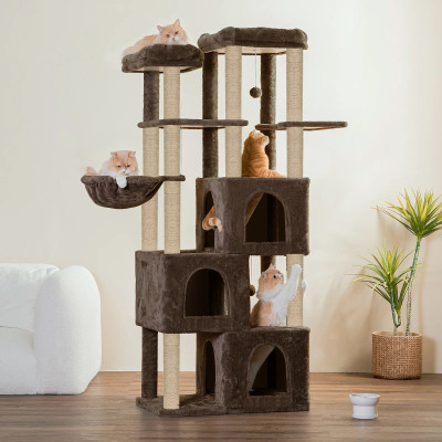 FURRLOVERS Multilevel Fur Fabric (89) Free Standing Cat Tree