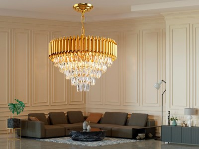 GAUVIK chandelier -500 MM GOLDEN MAMMA(16 INCH) Chandelier Ceiling Lamp(Gold)