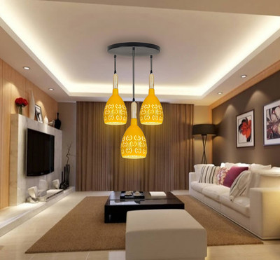 KINIS KIN-YELLOW SMILY ROUND THAALI Cluster Pendant Light/ Cluster Ceiling Light Chandelier Ceiling Lamp(Yellow)