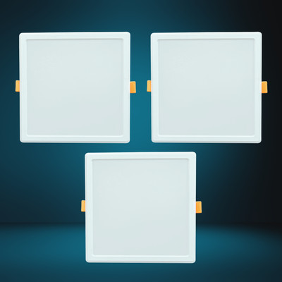 ASTER LITE 15W Square 3-in-1 Color Changing LED Panel Light/Ceiling Light (Pack of 3) Recessed Ceiling Light Ceiling Lamp(White)
