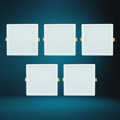 ASTER LITE 15-Watt Slim Square LED Panel Light/Ceiling Light (Cool White, Pack of 5) Recessed Ceiling Light Ceiling Lamp(White)
