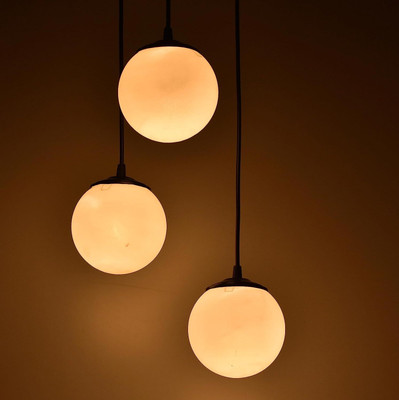 Ionic Glass 3 White Globe Pendant Lights Pendant Lighting Fixture Hanging Lamp Chandelier Ceiling Lamp(Multicolor)