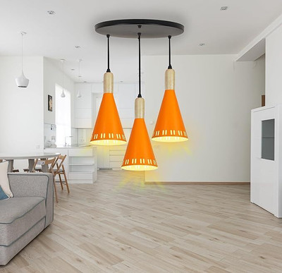 KINIS KIN-032 KON ORANGE ROUND THAALI Cluster Pendant Light/ Cluster Ceiling Light Chandelier Ceiling Lamp(Orange)