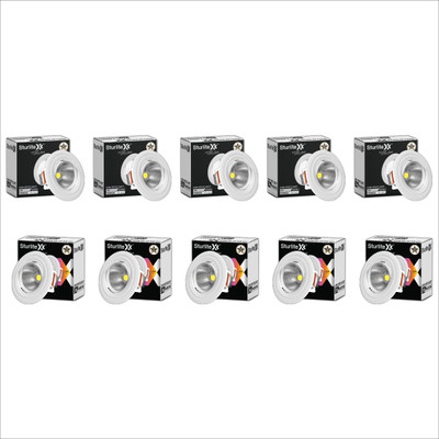 Sturlite Radeon 3W LED Spotlight| 3000K Warm White Color Temperature - (Pack of 10) Recessed Ceiling Light Ceiling Lamp(White)